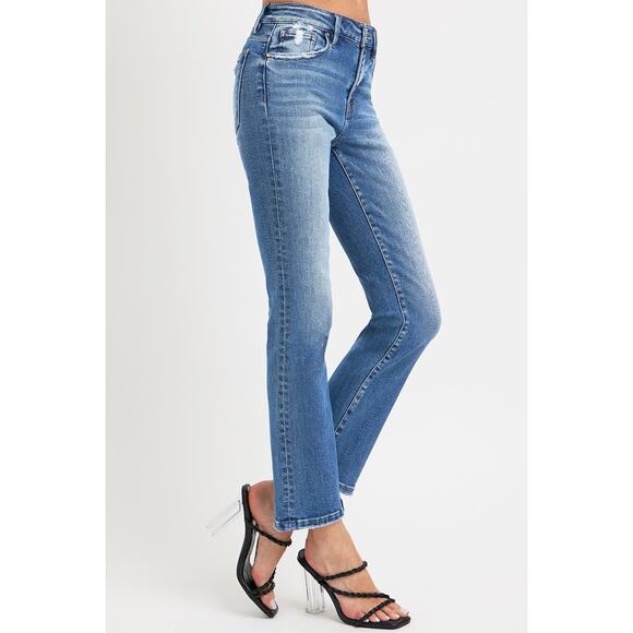 RISEN Mid Rise Ankle Straight Jeans with Pockets - RDP5320RT - Size 7/28 - Picture 5 of 6